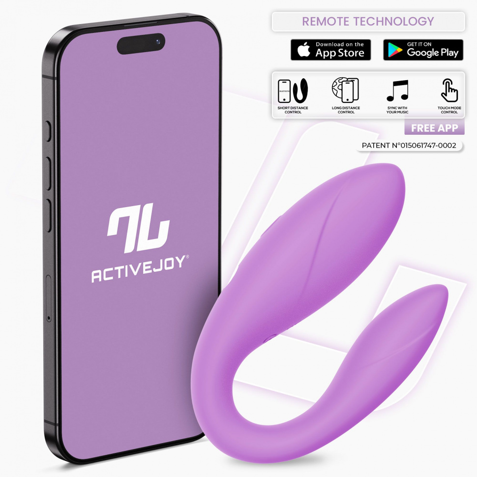 Сиреневый интерактивный вибромассажёр для пар Couple Toy Lavender