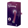 Малиновый вибратор-ротатор Spinning Vibe 1 - 18 см.