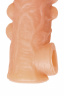 Телесная закрытая насадка с шишечками Cock Sleeve 008 Size M - 15,6 см.