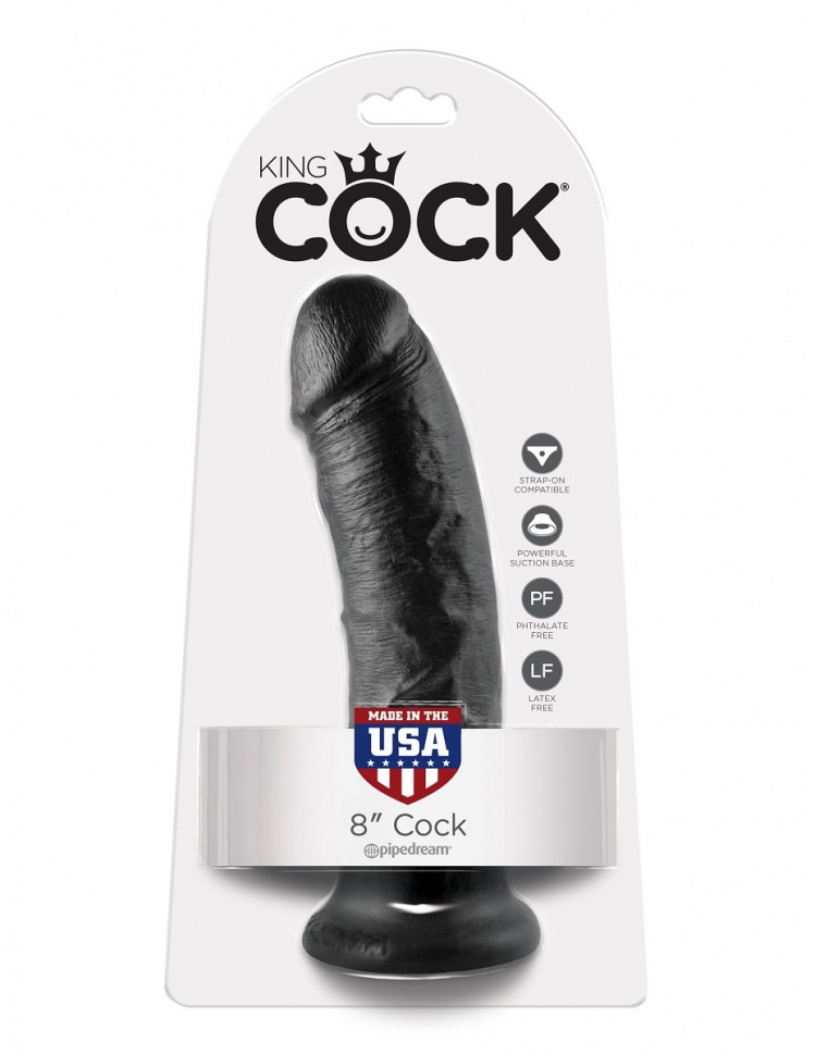Чёрный фаллоимитатор 8 Cock - 20,3 см.