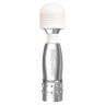 Серебристый жезловый мини-вибратор с кристаллами Mini Massager Silver Edition