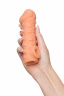 Телесная закрытая насадка с пучками шишечек Cock Sleeve 009 Size M - 15,6 см.