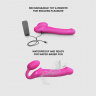 Ярко-розовый безремневой страпон Strap-on-me Vibrating Bendable Strap-On size L