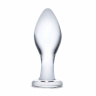 Прозрачная округлая анальная пробка Classic Glass Butt Plug - 10 см.