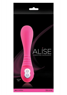 Розовый перезаряжаемый вибратор Alise - 19 см.