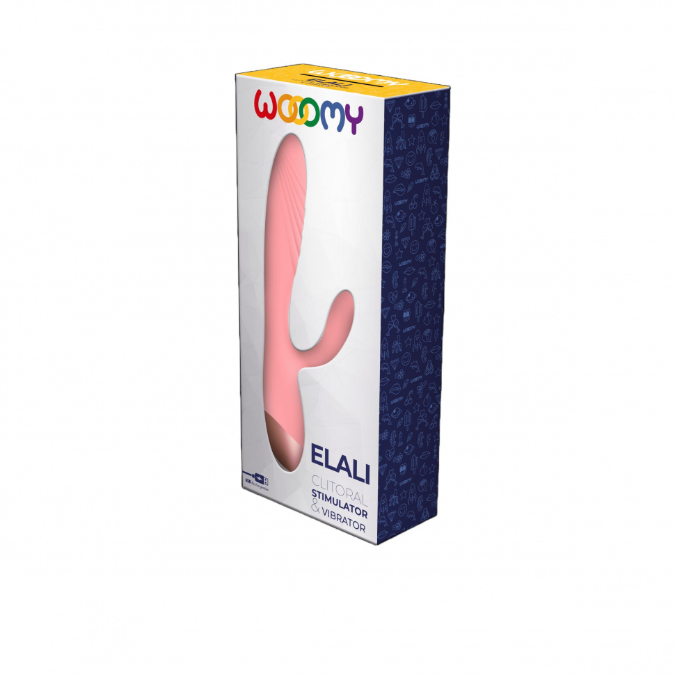 Нежно-розовый вибратор-кролик Elali - 18 см.