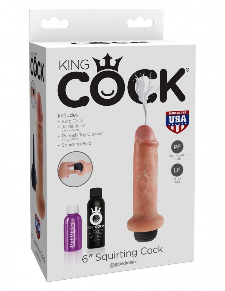 Фаллоимитатор с имитацией семяизвержения 6 Squirting Cock - 17,8 см.