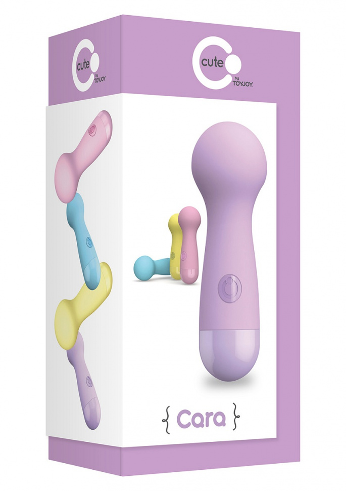 Сиреневый вибромассажер CARA SMALL WAND PURPLE - 14 см.