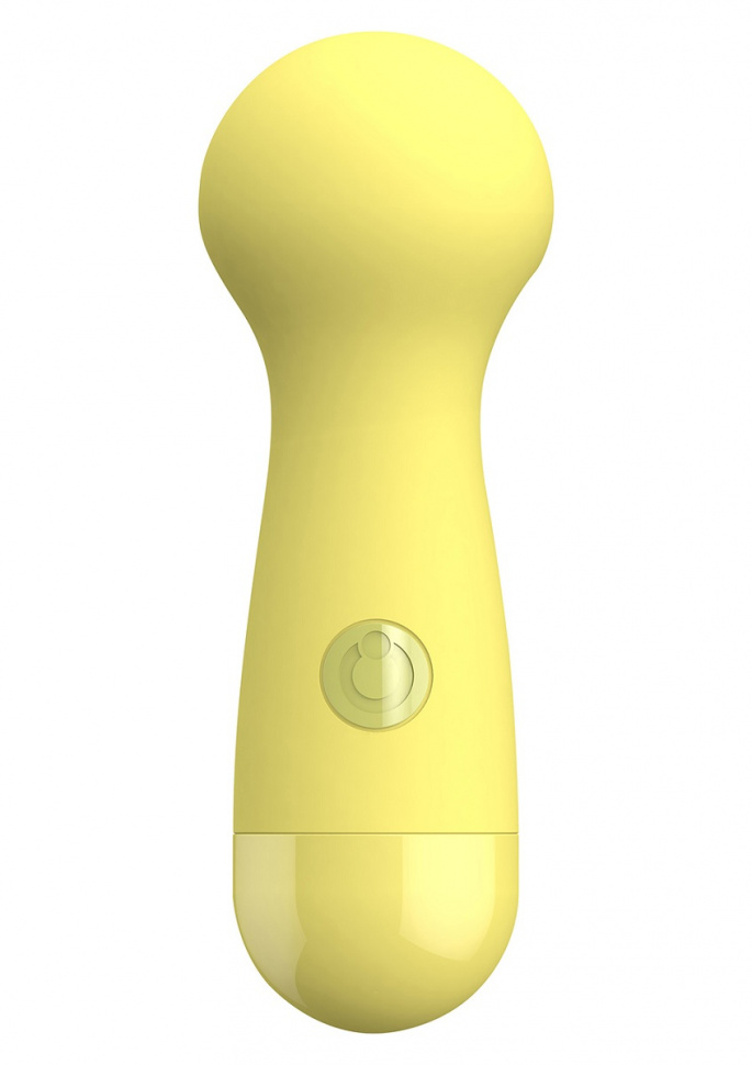 Жёлтый вибромассажер CARA SMALL WAND YELLOW - 14 см.