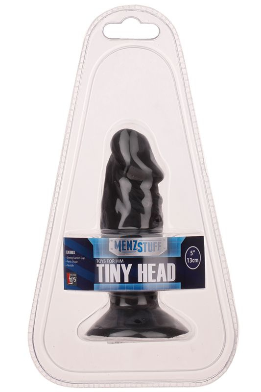 Чёрный анальный фаллос MENZSTUFF TINY HEAD - 13 см.
