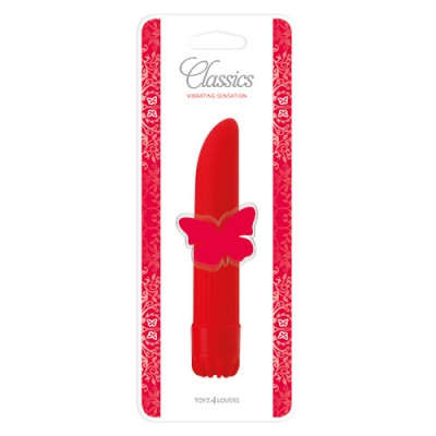 Красный мини-вибратор CLASSIC VIBE RED SMALL - 14 см.