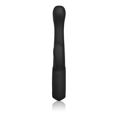 Черный вибромассажер Rechargeable Dual Wand - 25 см.