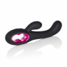 Черный вибромассажер Rechargeable Dual Wand - 25 см.