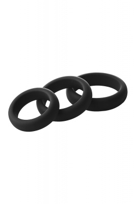 Набор из 3 черных эрекционных колец Smooth Silicone Cockring Pack