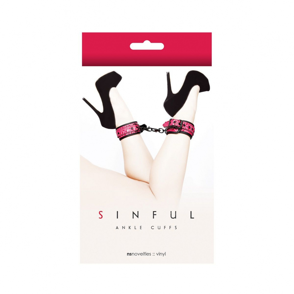 Розовые оковы на ноги Sinful Ankle Cuffs