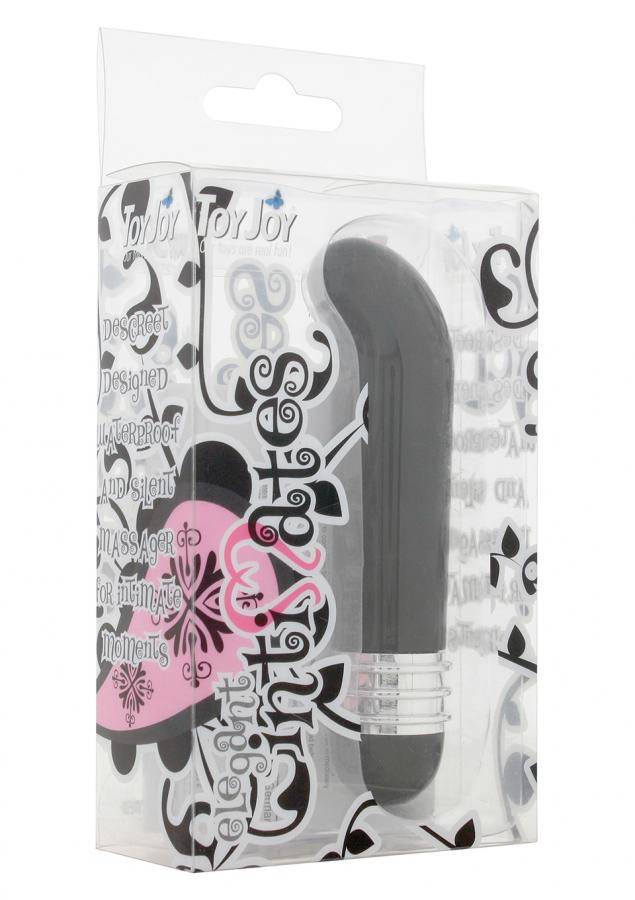 Чёрный вибратор ELEGANT INTIMATES G-SPOT для массажа точки G - 11 см.