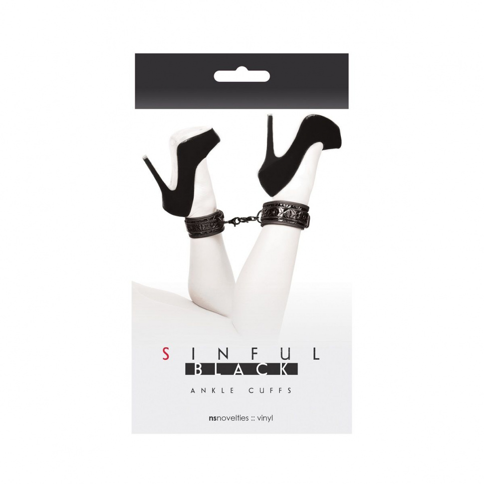 Черные оковы на ноги Sinful Ankle Cuffs
