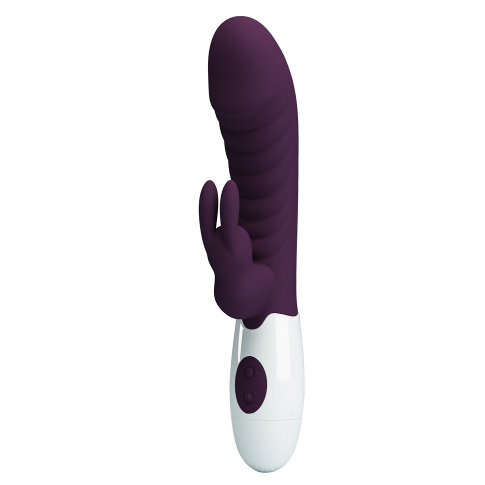 Фиолетовый вибратор-кролик Naughty Bunny - 19,8 см.