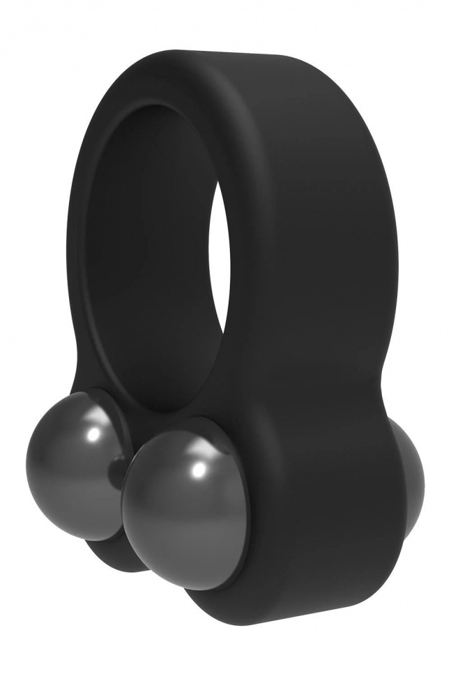 Черное эрекционное кольцо с утяжелителями Cockring Dual Weight