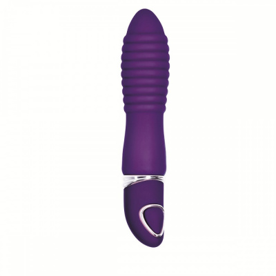 Фиолетовый рельефный вибратор Body &amp; Soul Indulge - 9,5 см.