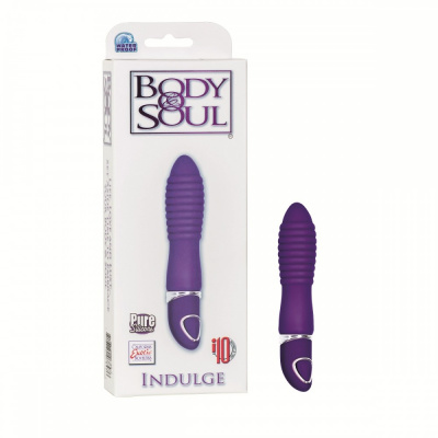 Фиолетовый рельефный вибратор Body &amp; Soul Indulge - 9,5 см.