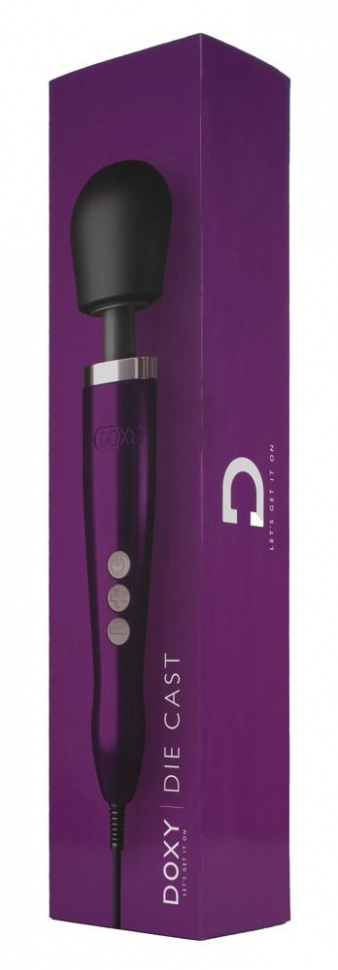 Фиолетовый жезловый проводной вибратор Doxy Die Cast - 37 см.