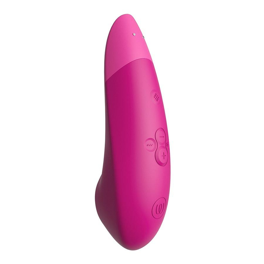 Розовый бесконтактный клиторальный стимулятор Womanizer Enhance с вибрацией
