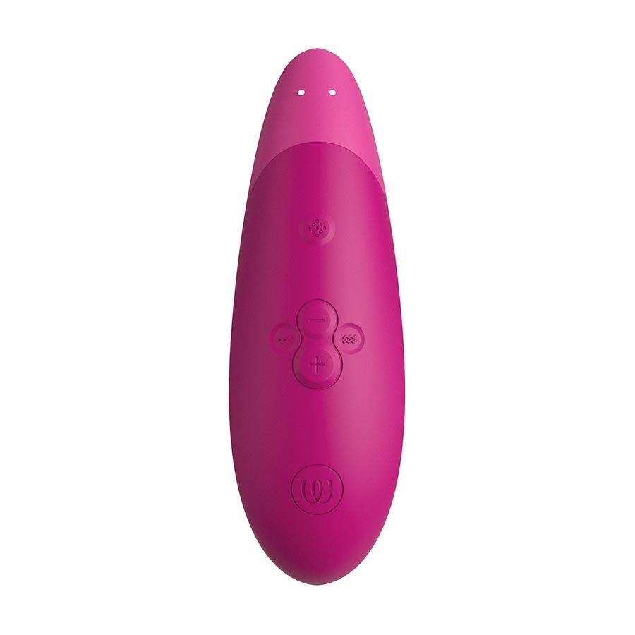 Розовый бесконтактный клиторальный стимулятор Womanizer Enhance с вибрацией