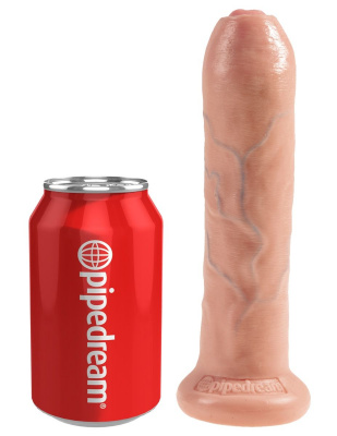 Телесный необрезанный фаллоимитатор на присоске 7 Uncut Cock - 19,1 см.