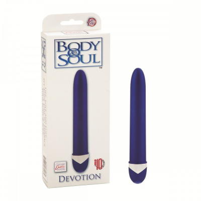 Синий вибратор Body &amp; Soul Devotion Vibes - 18,5 см.