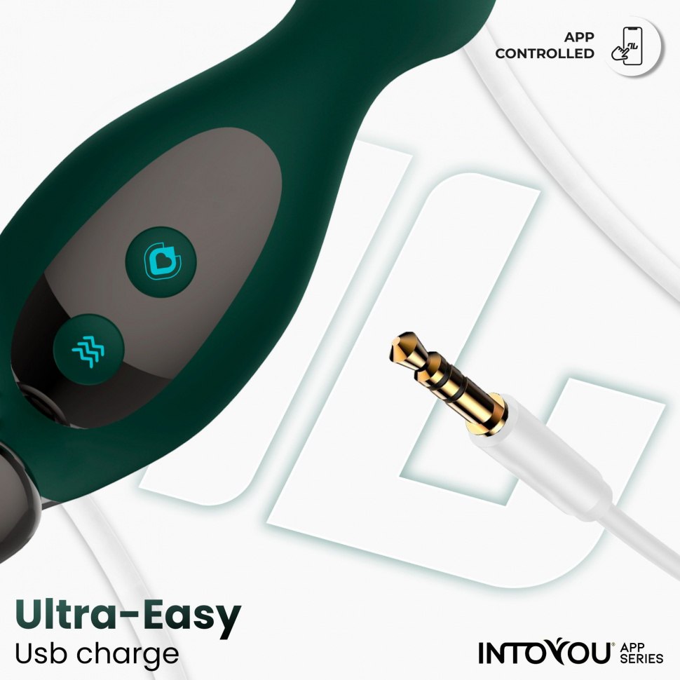 Зеленый вибромассажёр простаты Greeny - 12,8 см.