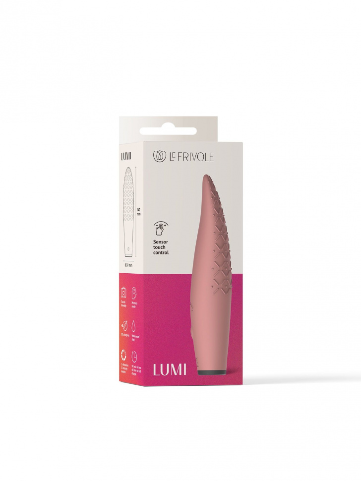 Розовый мини-вибратор с сенсорным управлением Lumi
