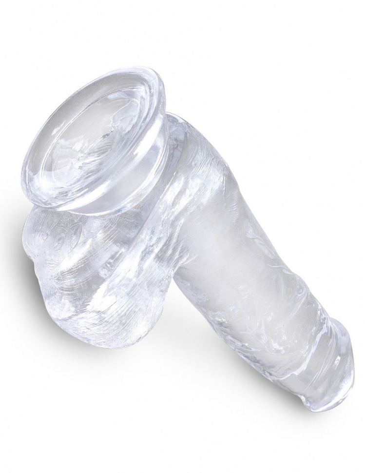 Прозрачный фаллоимитатор King Cock Clear 6 Cock with Balls - 17,8 см.