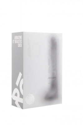 Прозрачный вибратор-реалистик Vibrating Realistic Cock 8 With Scrotum - 20 см.