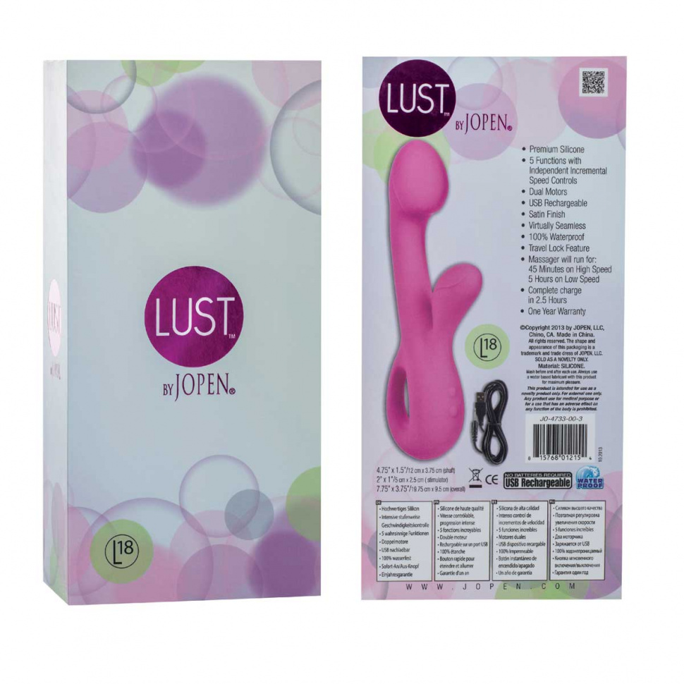 Розовый вибратор Lust by JOPEN L18