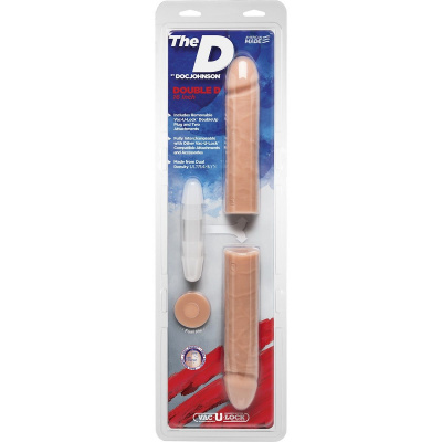 Телесный двусторонний фаллоимитатор из 2 частей The D Double D 16 - 40,6 см.