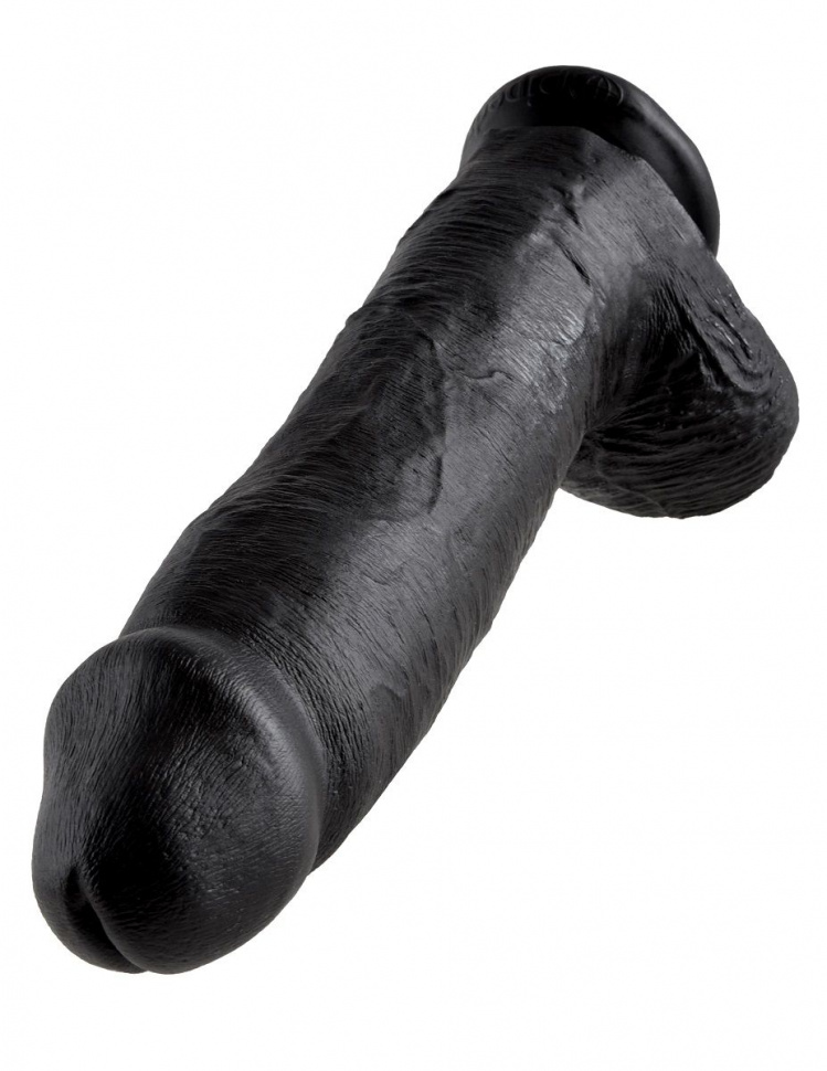 Чёрный фаллоимитатор-гигант 12 Cock with Balls - 30,5 см.