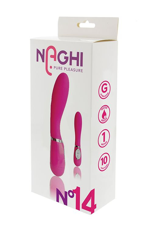 Розовый вибратор для G-стимуляции NAGHI NO.14 - 20 см.
