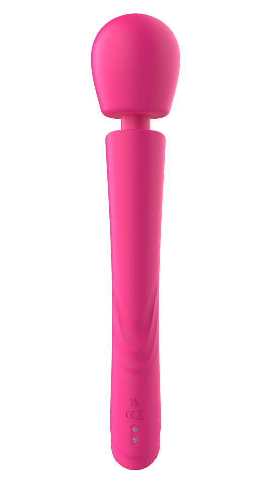 Розовый силиконовый вибратор-wand - 30 см.