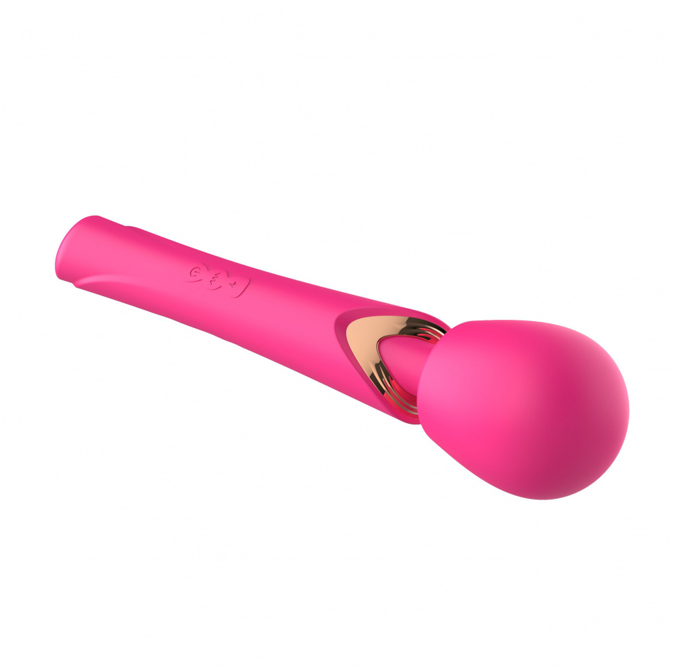 Розовый силиконовый вибратор-wand - 30 см.