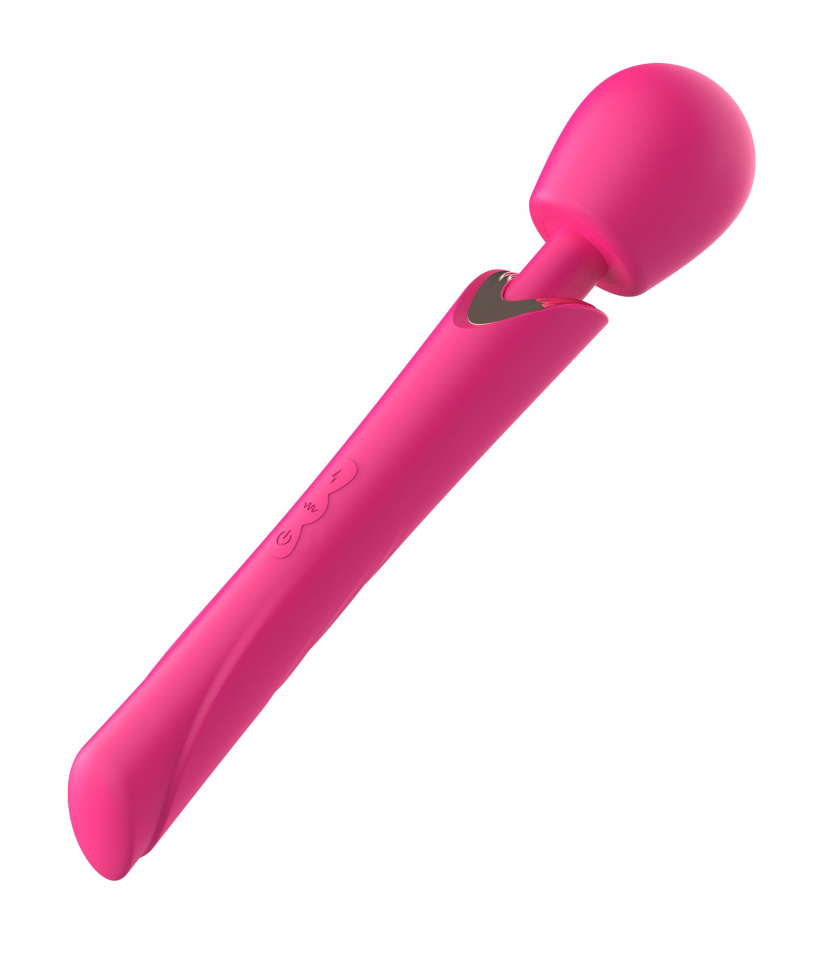 Розовый силиконовый вибратор-wand - 30 см.