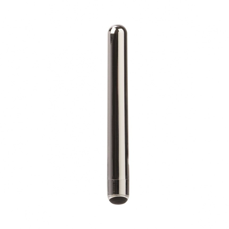 Серебристый тонкий вибромассажёр 5-FUNCTION PRECIOUS METAL SLIMS SILVER - 14 см.