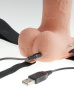 Телесный перезаряжаемый вибрострапон 11 Hollow Rechargeable Strap-on with Balls - 30 см.