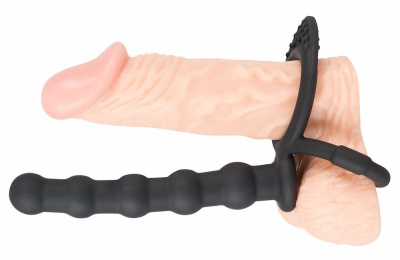 Насадка на пенис для двойного проникновения Cock &amp; ball ring