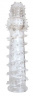 Закрытая прозрачная рельефная насадка с шипиками Crystal sleeve - 13,5 см.