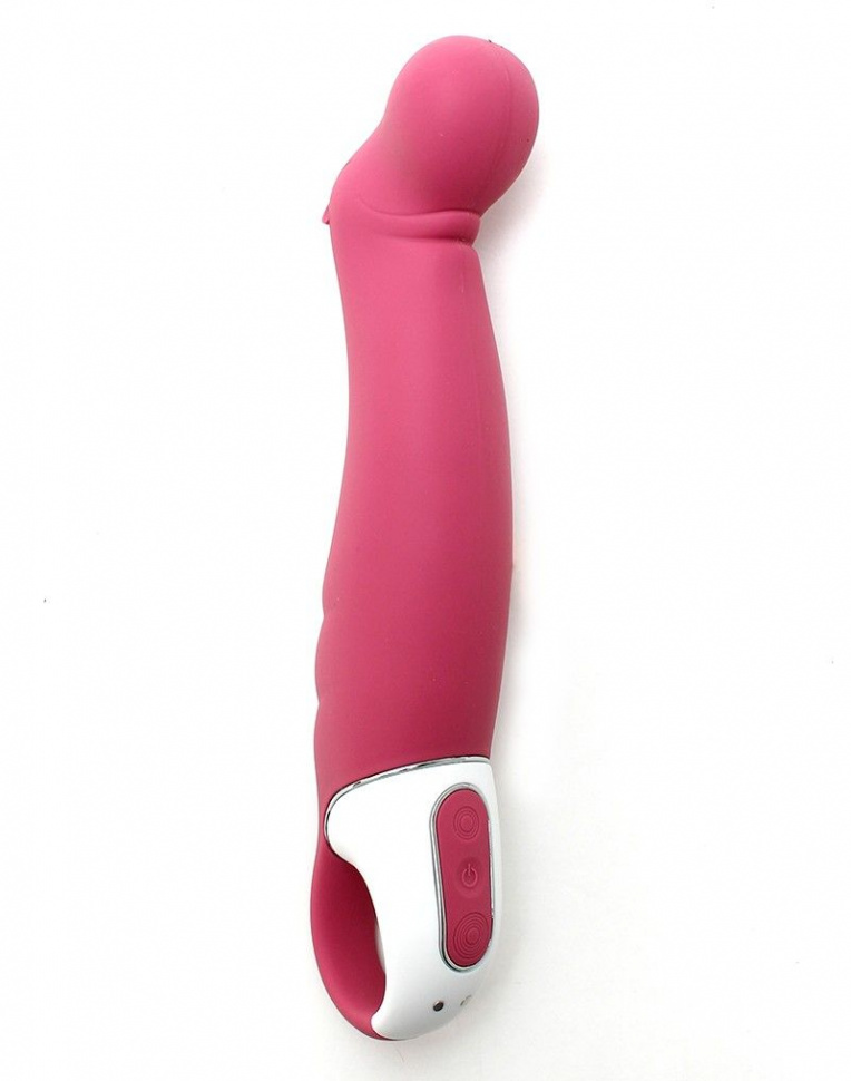 Вибратор Satisfyer Petting Hippo с загнутым кончиком - 22,9 см.