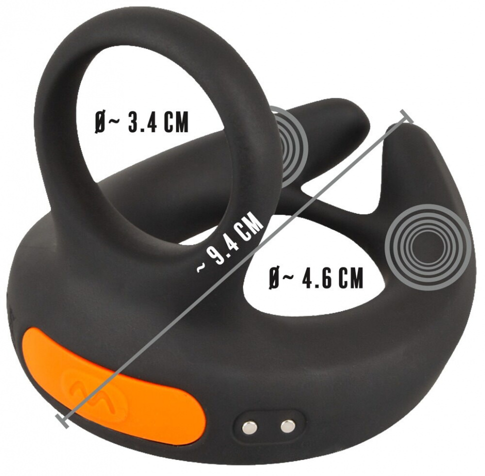 Черный вибростимулятор мошонки RC Scrotum Stimulator with Vibration
