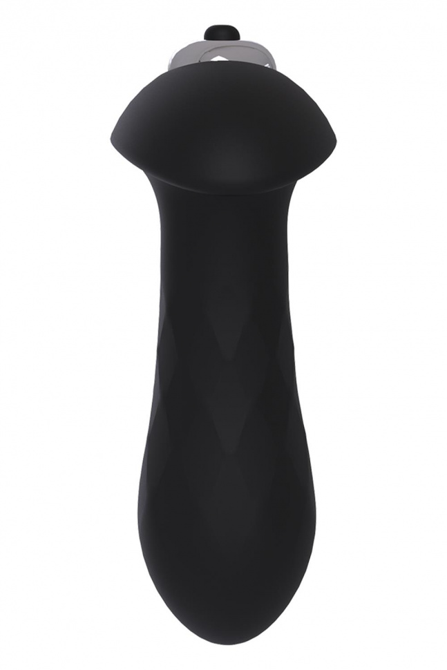 Черная анальная вибровтулка SINGLE SPEED DIAMOND PLUG - 9 см.