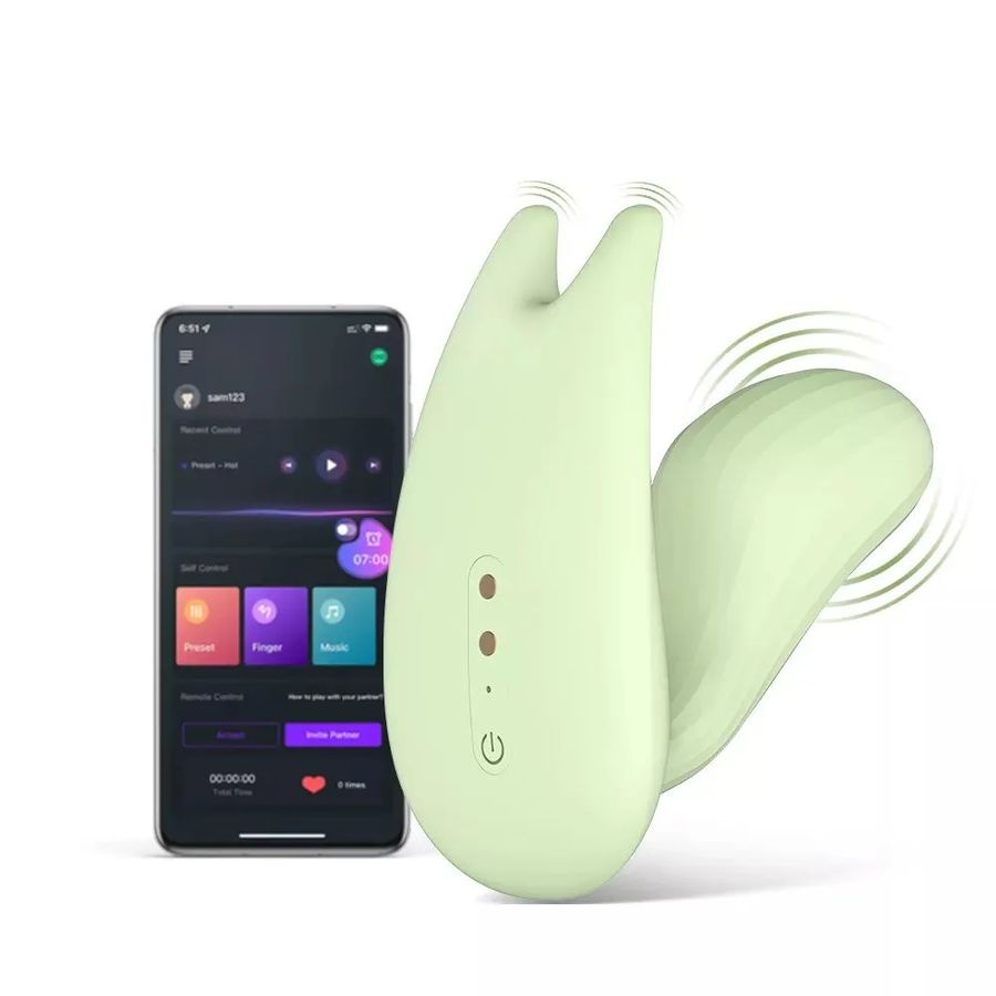 Зеленый вибратор Magic Motion Umi - 9,5 см.
