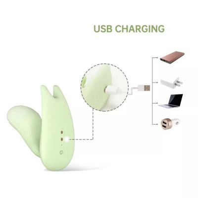 Зеленый вибратор Magic Motion Umi - 9,5 см.